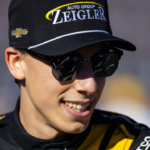NASCAR Cup Series driver Carson Hocevar (77) during the Daytona 500 at Daytona International Speedway.