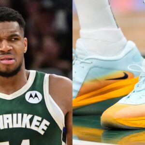 Giannis Antetokounmpo and his signature shoe