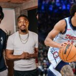 Udonis Haslem (L) and a still from a recent NBA contest (R)