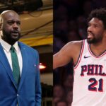 Shaquille O'Neal and Joel Embiid