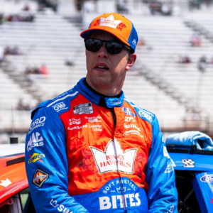 NASCAR Cup Series driver Brad Keselowski (6) awaits his turn during qualifying at Atlanta Motor Speedway.