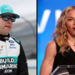 Brad Keselowski (L) and Madonna (R). Image Credits: Imagn.