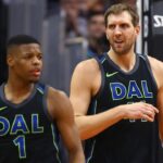 Dennis Smith Jr. and Dirk Nowitzki