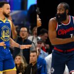 Stephen Curry (L), and James Harden (R)