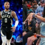 Damian Lillard(L) and GloRilla(R)