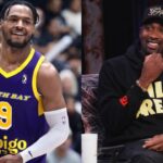 Bronny James (L) and Gilbert Arenas (R)