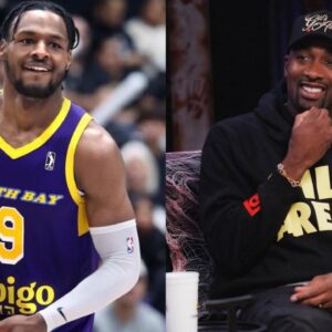 Bronny James (L) and Gilbert Arenas (R)