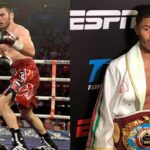 Artur Beterbiev (L), Shakur Stevenson (R)