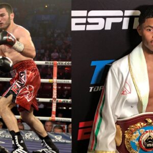 Artur Beterbiev (L), Shakur Stevenson (R)