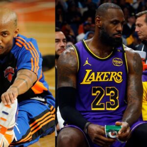 Stephon Marbury (L), LeBron James and Bronny James (R)