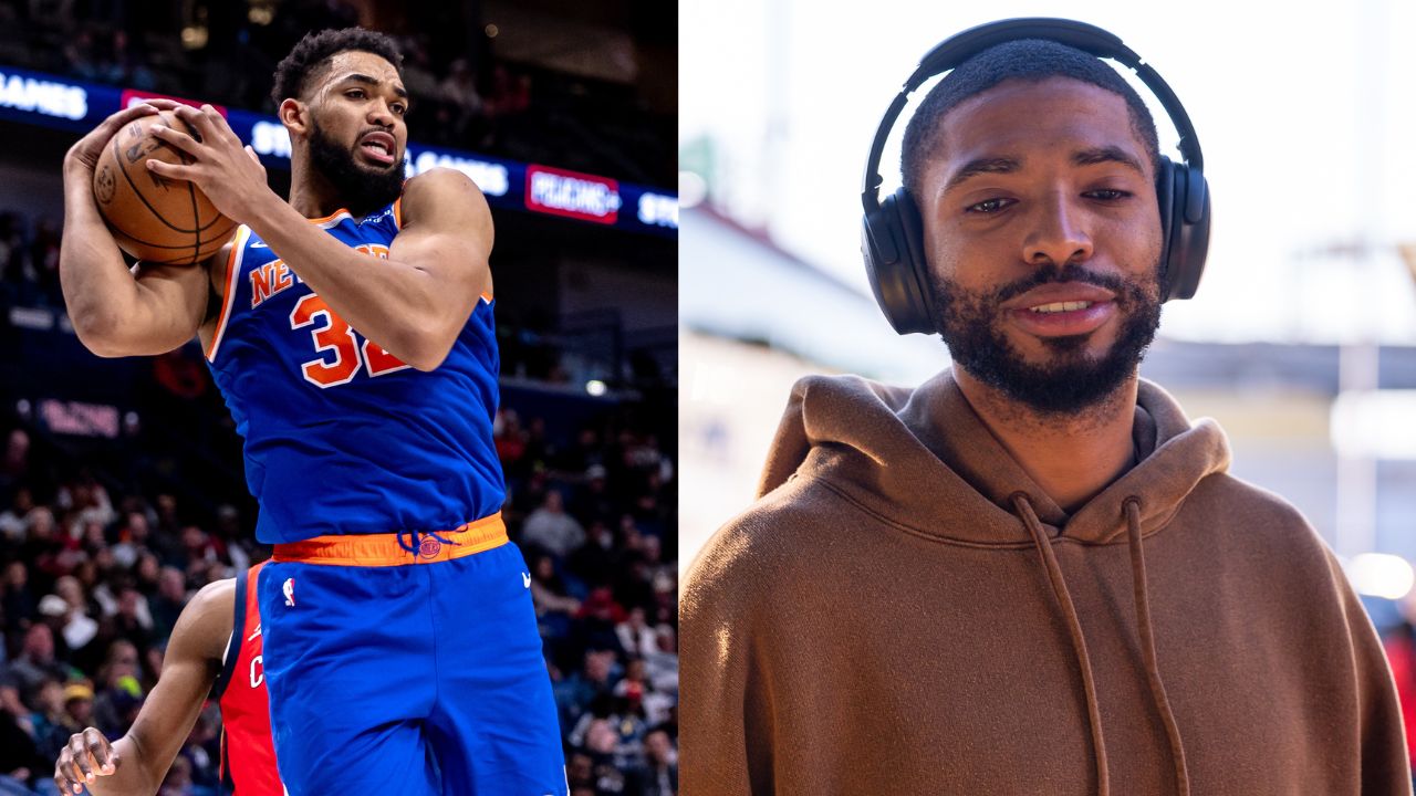 Karl-Anthony Towns (L), and Mikal Bridges (R)