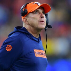 Dec 19, 2024; Inglewood, California, USA; Denver Broncos head coach Sean Payton watches game action against the Los Angeles Chargers during the second half at SoFi Stadium.