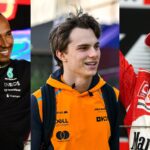 Lewis Hamilton (L), Oscar Piastri (M), Michael Schumacher (R)