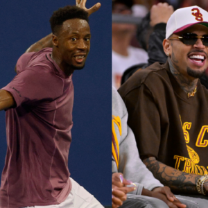 Gael Monfils (L) and Chris Brown (R)