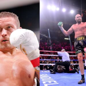 Oleksandr Usyk (L) and Tyson Fury (R)