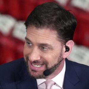 ESPN tv host Mike Greenberg during pregame before game one with the Miami Heat against the Boston Celtics of the 2022 eastern conference finals at FTX Arena.