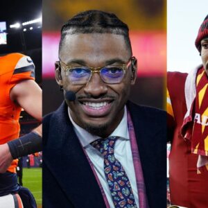 Bo Nix [Left]; RGIII [Center]; Jayden Daniels [Right]