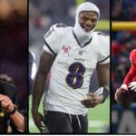 Drew Brees, Lamar Jackson and Josh Allen