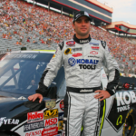 Nascar Craftsman Truck Series driver Jimmie Johnson poses for a photo prior to the O'Reilly 200 at the Bristol Motor Speedway.