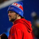 Bills quarterback Josh Allen warms up before tonight’s Bills home game against the San Francisco 49ers in Orchard Park on Dec. 1, 2024.