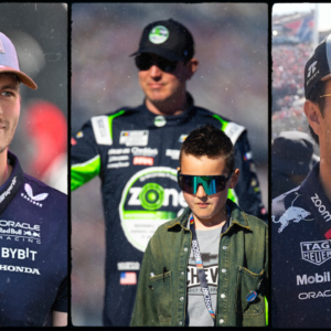 Max Verstappen, Kyle Busch, and Sergio Perez.