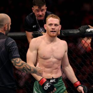 UFC 284 PERTH, Jack Della Maddalena of Australia celebrates his win against Randy Brown of Jamaica during their Welterweight bout at UFC 284 at RAC Arena in Perth, Sunday, February 12, 2023. ( !ACHTUNG: NUR REDAKTIONELLE NUTZUNG, KEINE ARCHIVIERUNG UND KEINE BUCHNUTZUNG! PERTH WESTERN AUSTRALIA AUSTRALIA PUBLICATIONxNOTxINxAUSxNZLxPNGxFIJxVANxSOLxTGA Copyright: xRICHARDxWAINWRIGHTx 20230212001762801801