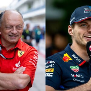 Frederic Vasseur (L) and Max Verstappen (R)