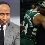 Stephen A. Smith (L) and Giannis Antetokounmpo (R)