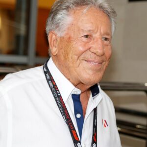 Former driver Mario Andretti in the Paddock area prior to the running of the F1 Crypto.com Miami Grand Prix on May 5, 2024 at Miami International Autodrome in Miami Gardens, FL