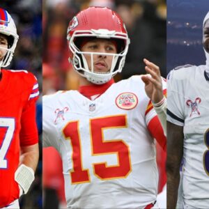 Buffalo Bills QB Josh Allen, Kansas City QB Patrick Mahomes, Baltimore Ravens QB Lamar Jackson - USA TODAY