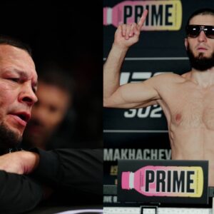 Nate Diaz (L), Islam Makhachev (R)