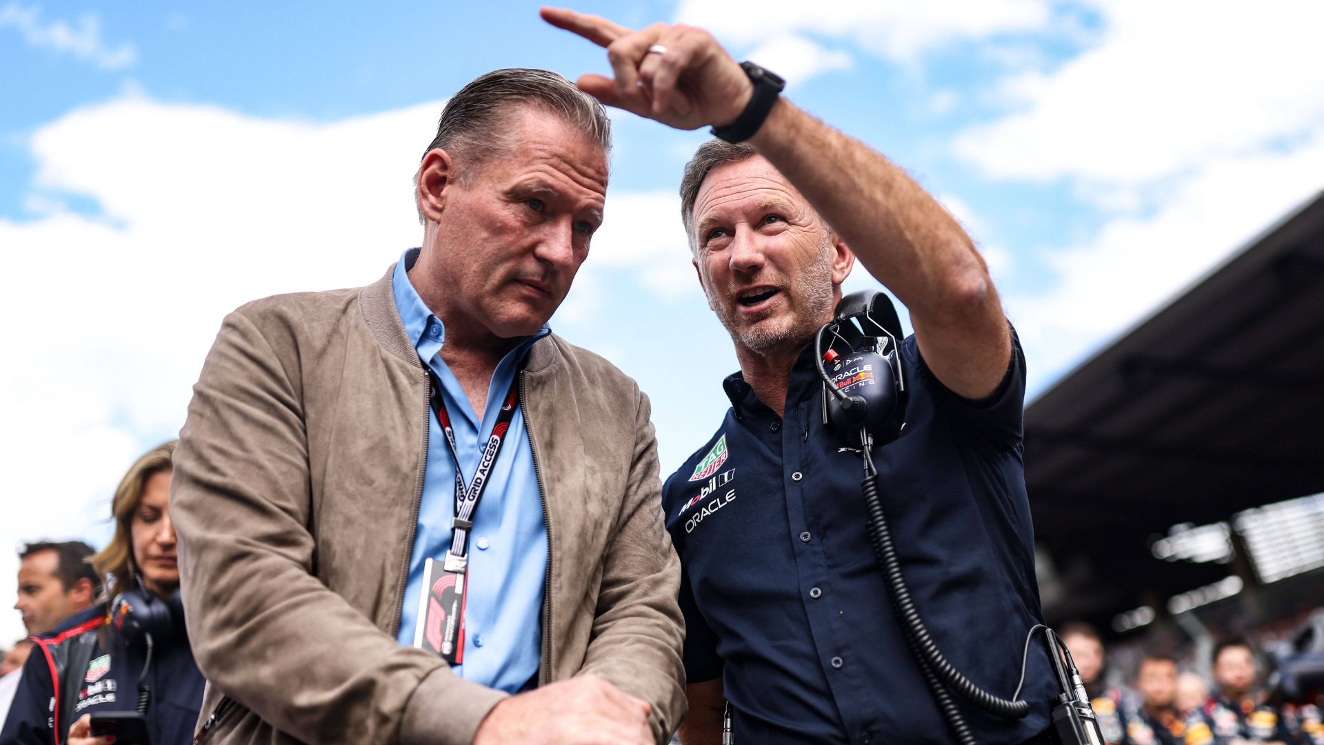 FORMULA 1 - Grand Prix of Austria, Red Bull Ring. Image shows Jos Verstappen and team principal Christian Horner (Red Bull Racing)