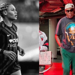 Trinity Rodman (L) and Dennis Rodman (R)