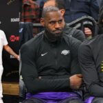 Paul Pierce (L), LeBron James and Anthony Davis (R)