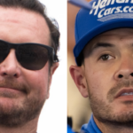 (L-R) NASCAR Cup Series drivers Kurt Busch and Kyle Larson