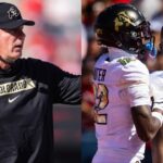 Colorado Buffaloes OC Pat Shurmur, Colorado Buffaloes Shedeur Sanders and Travis Hunter - USA TODAY