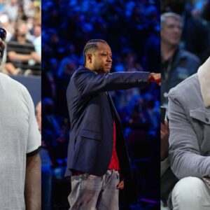 Shaquille O'Neal (L), Allen Iverson (C), Tracy McGrady (R)