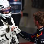 F1 Grand Prix Of Qatar 2024 Qualifying George Russell of Mercedes and Max Verstappen of Red Bull Racing after qualifying ahead of the Formula 1 Grand Prix of Qatar at Lusail International Circuit in Lusail, Qatar on November 30, 2024