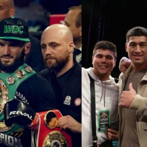 Artur Beterbiev (L), Dmitry Bivol (R)