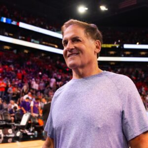 Dallas Mavericks owner Mark Cuban in attendance against the Phoenix Suns at half time of the game at Footprint Center