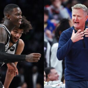 Dennis Schroder (L) and Steve Kerr (R)