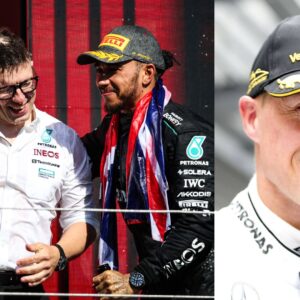 Peter Bonnington, Lewis Hamilton (L) and Michael Schumacher (R)