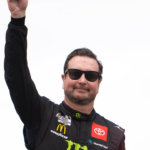NASCAR Cup Series driver Kurt Busch (45) waves during his introduction to the fans before the start of the NASCAR Toyota - Save Mart 350 event at Sonoma Raceway.
