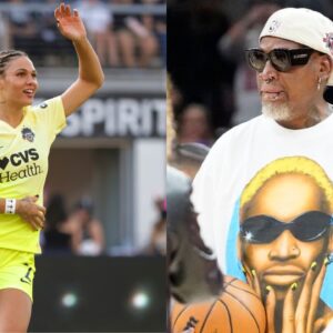 Trinity Rodman(L) and Dennis Rodman(R)