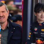 Guenther Steiner (L), Yuki Tsunoda (R)