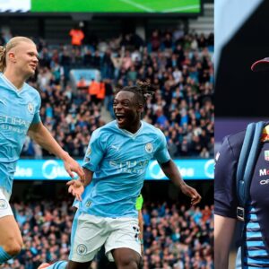 Erling Haaland, Jeremy Doku (L), and Max Verstappen (R)