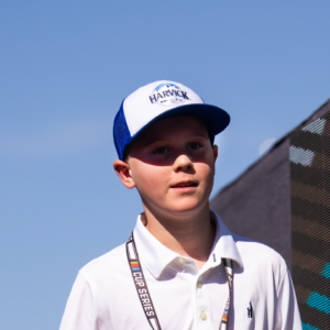 Keelan Harvick, son of NASCAR Cup Series driver Kevin Harvick (4) during the Championship Race at Phoenix Raceway.