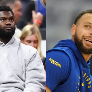 Zion Williamson(L) and Stephen Curry(R)