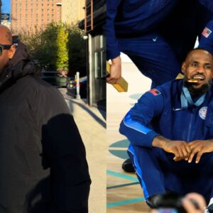 Stephon Marbury (L) and LeBron James (R)