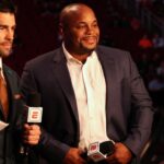 Daniel Cormier before the fight between Johnny Munoz and Jamey Simmonsduring UFC 265 at Toyota Center.